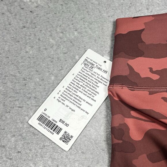 Lululemon Wunder Train Leggings Womens 0 High Rise Camo Brier Rose NWT - Picture 10 of 14